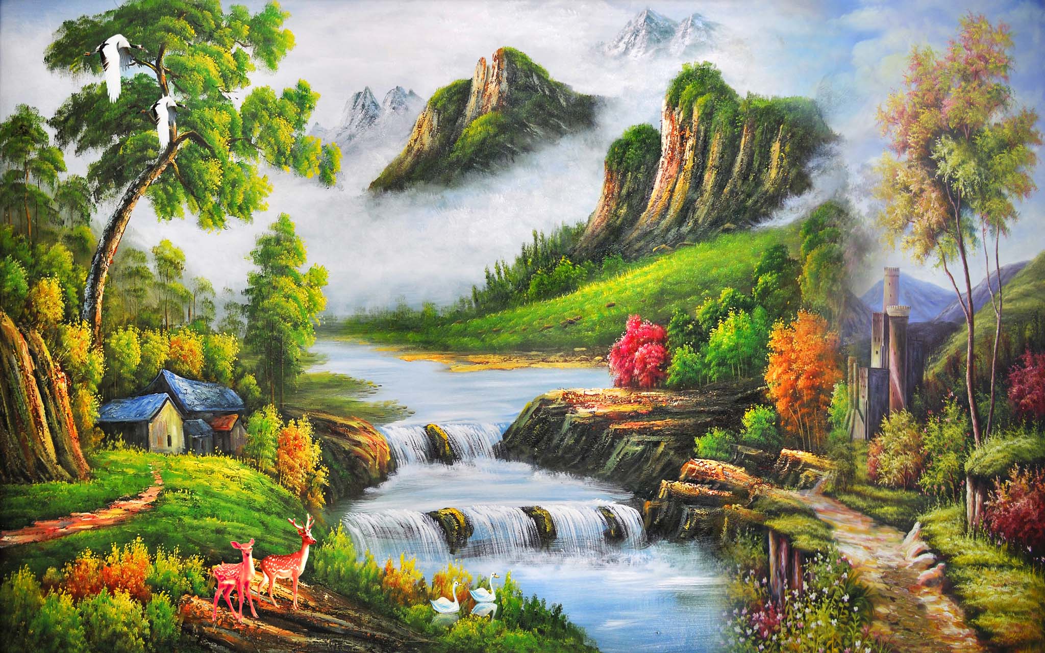 stock gallery - #6. Cổ trang (2) | Nghệ thuật phong cảnh, Phong cảnh màu  nước, Phong cảnh